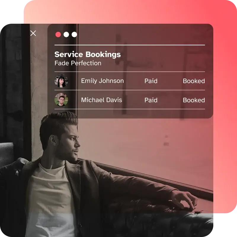 Barbershop customer management software by Wellyx