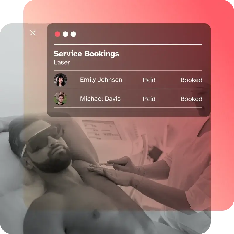 Hair Removal customer management software by Wellyx