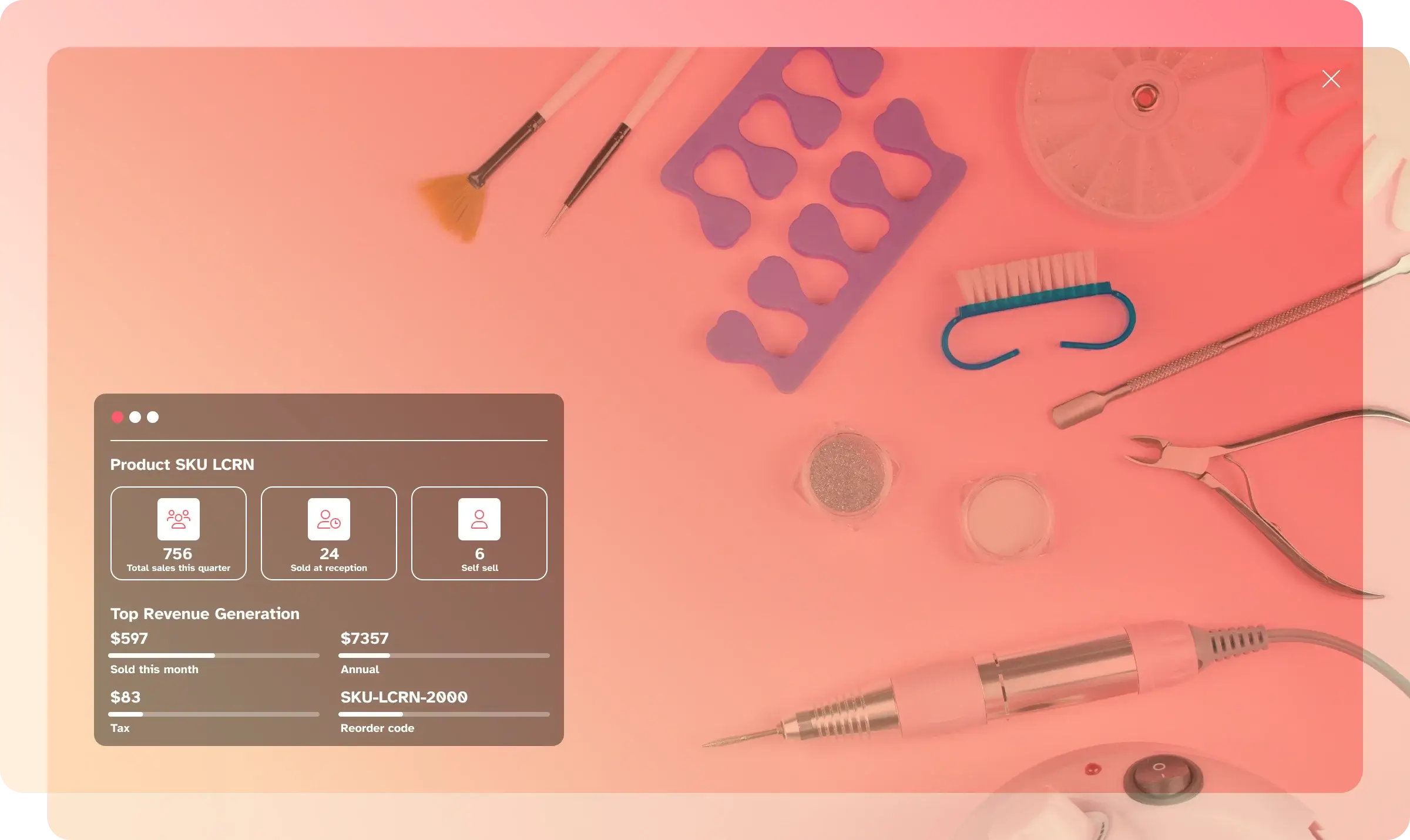 Nail salon inventory management system