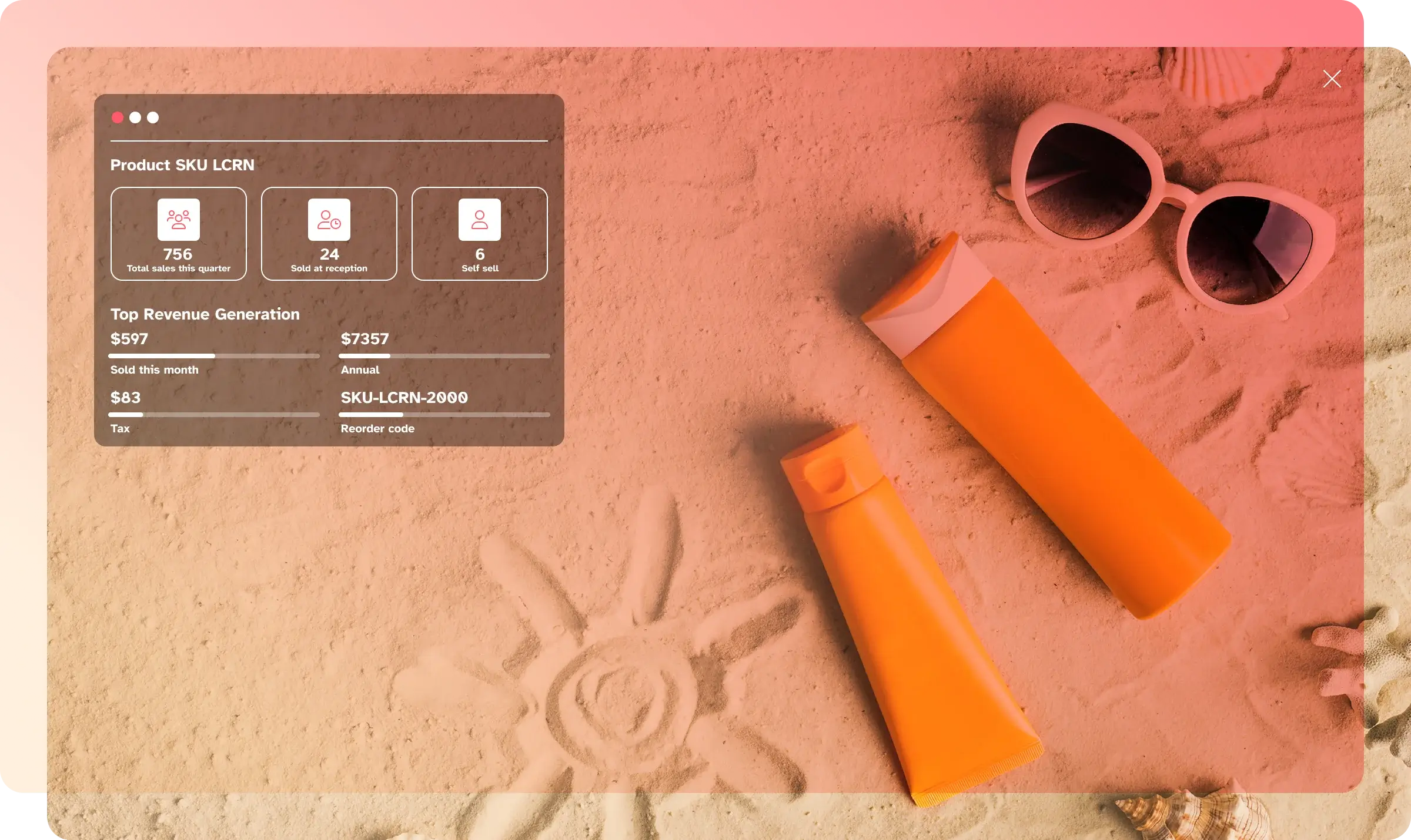 Tanning salon inventory management system