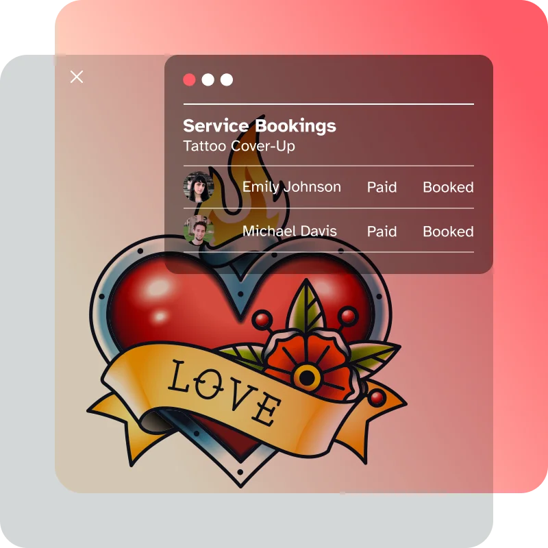 Tattoo studio customer management software by Wellyx