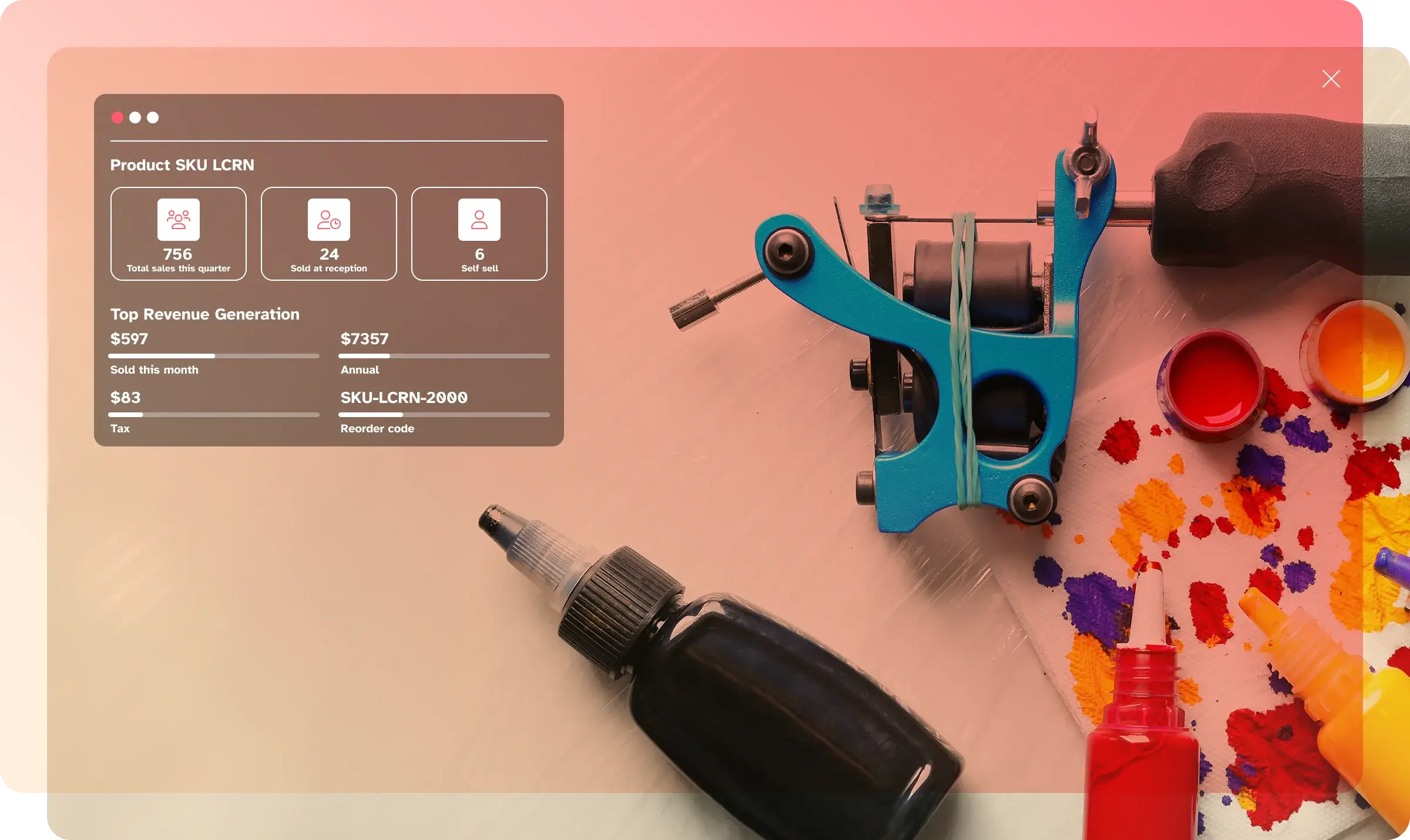 Tattoo studio inventory management system