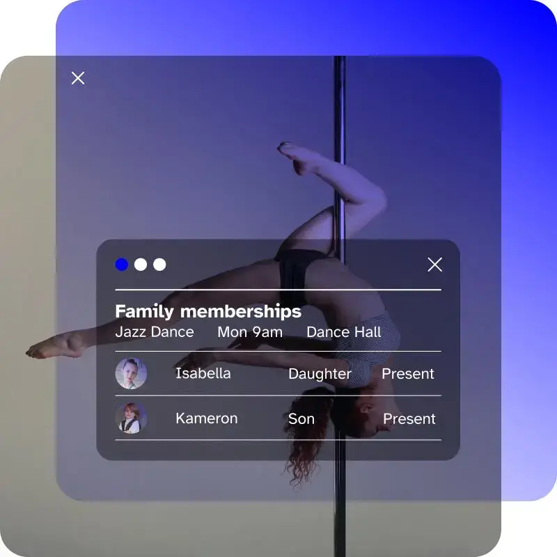 Dance studio family memberships