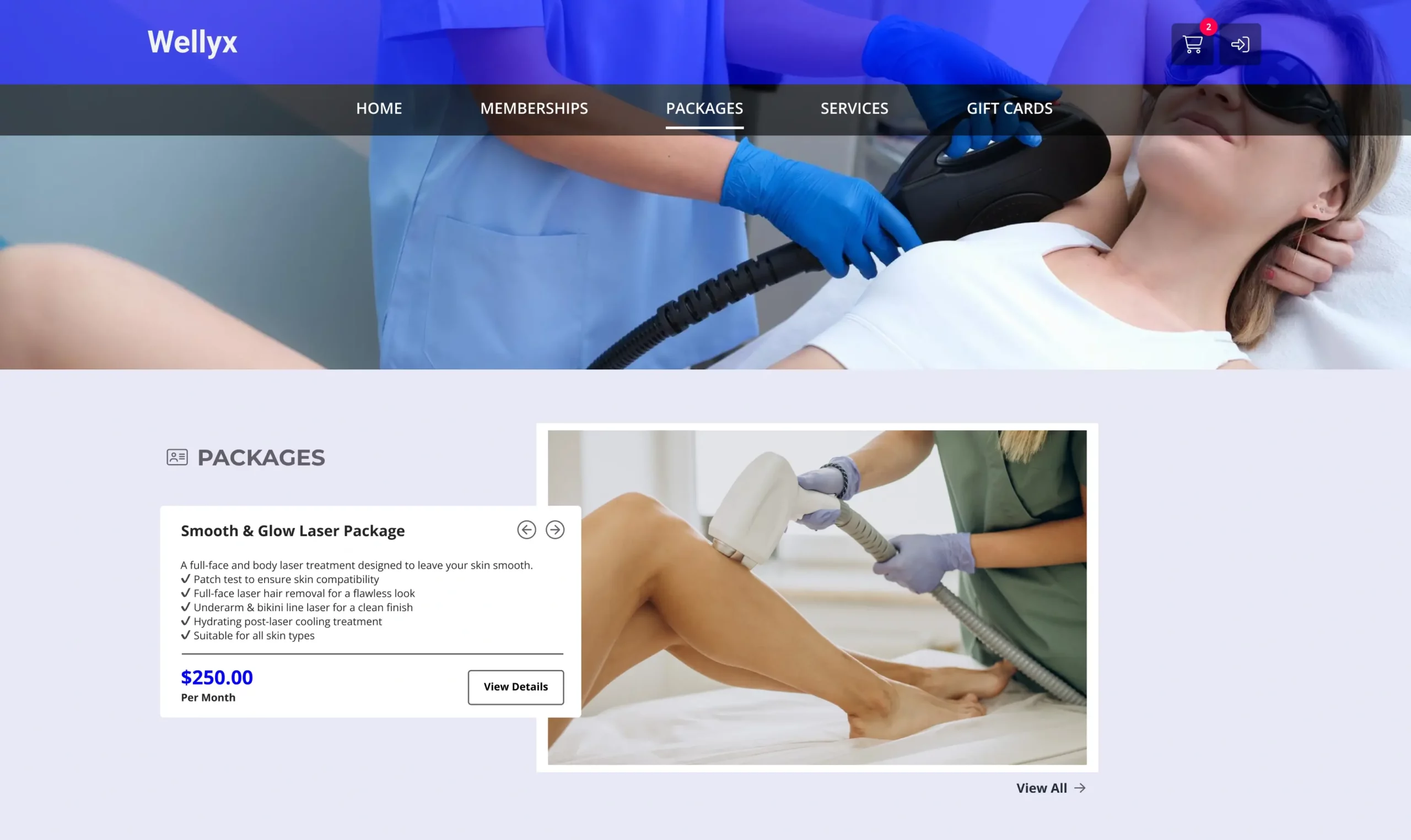 Hair Removal web portal