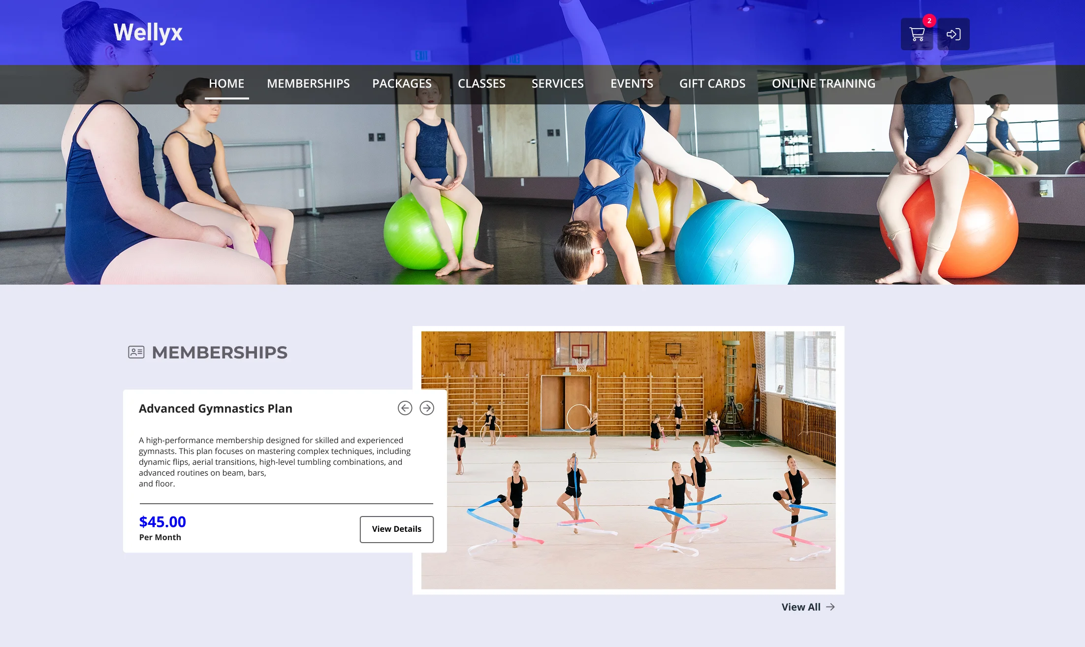 Easy online booking in your gymnastics_with Wellyx