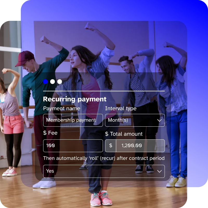 Recurring payment setup for membership management
